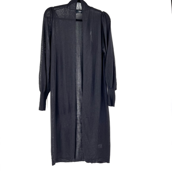 T Tahari Blouson Sleeve Long Cardigan in Black Size XS NWT (flaws) - Picture 2 of 10